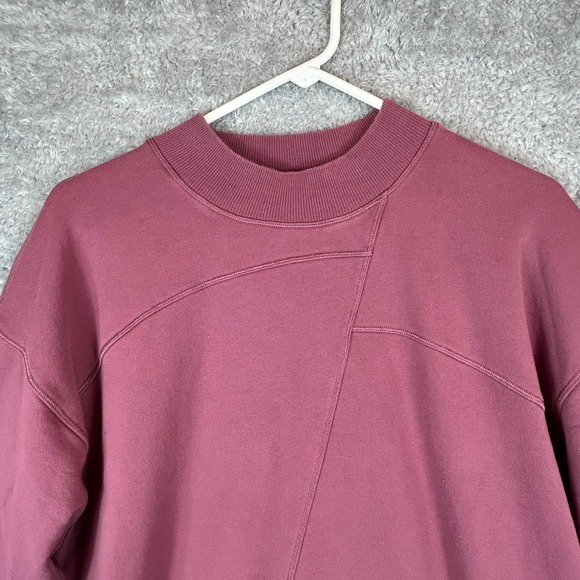 Lululemon Broken Beats Oversized Mock Neck Sweatshirt Dress Rose Pink Size M - Picture 2 of 9